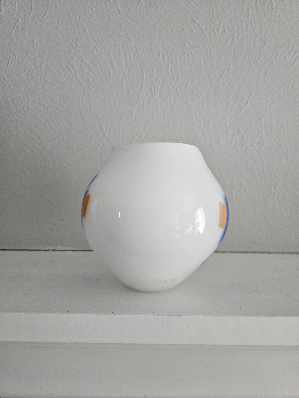 Vintage Lavorazione Atre Murano Curved Oval Glass Vase